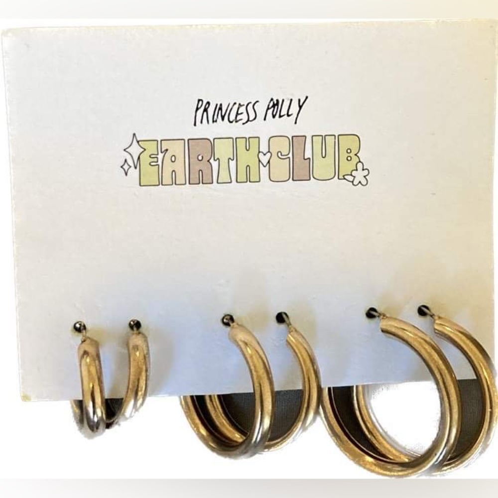 Princess Polly gold hoops in 3 sizes
